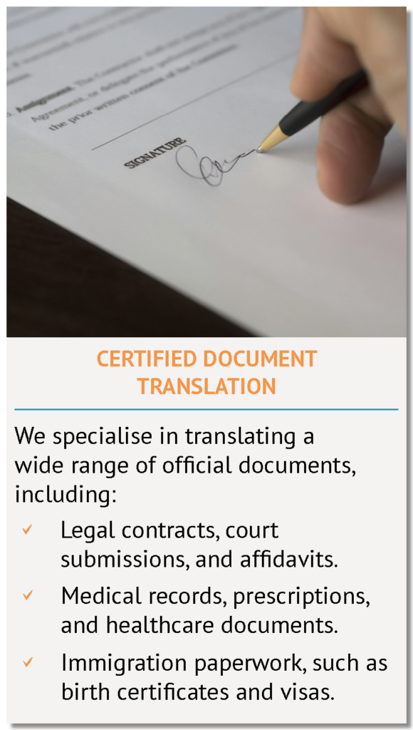 Spanish Translation Services01 Certified Document Translation Image