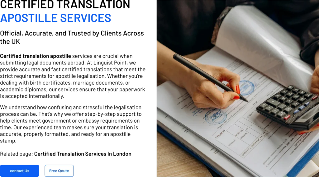 Certified Translation Apostille Services Image